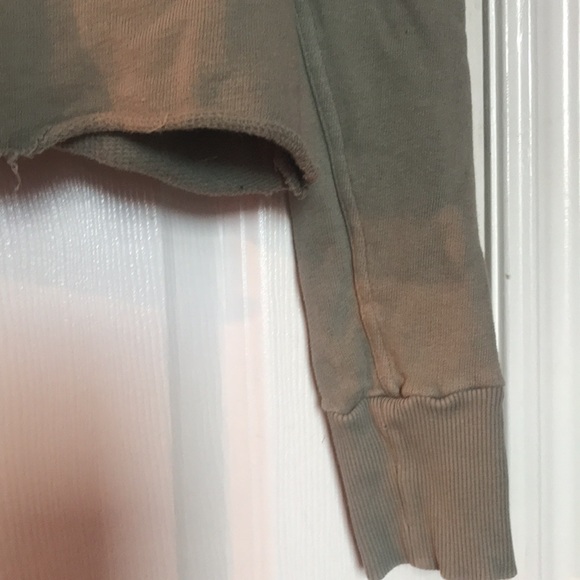 Free people sweater top shirt sweatshirt green ruffle xs 0 2 - Picture 3 of 3